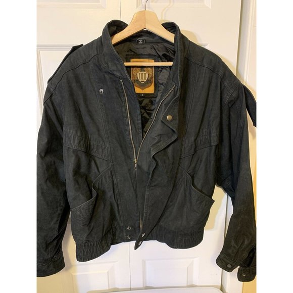 Vintage IOU Leather Jacket‎ Black Men’s Sz S - Picture 1 of 7